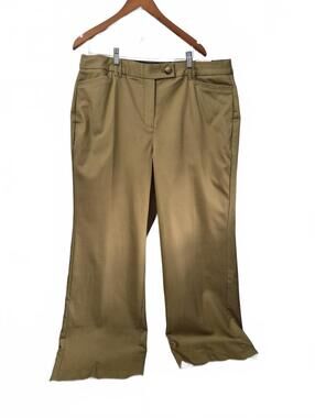 Nwt Lane Bryant Ladies Tan Straight Leg Pant Dressy Casual Cotton Modal Spandex